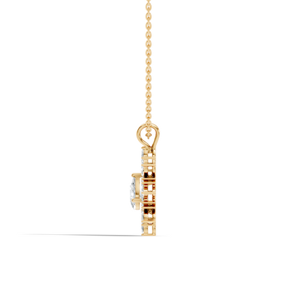 Vintage 1.30 CT Pear Cut Labgrown Diamond Pendant Necklace In 14K Gold Jewelry - HIGHCARAT DIAMONDS