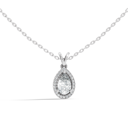 Round & Pear shape Lab Grown Diamond  10k Solid Rose Gold Sizzling Classic Diamond Pendant For Her - HIGHCARAT DIAMONDS