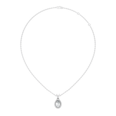 Round & Pear shape Lab Grown Diamond  10k Solid Rose Gold Sizzling Classic Diamond Pendant For Her - HIGHCARAT DIAMONDS