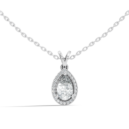 Round & Pear shape Lab Grown Diamond  10k Solid Rose Gold Sizzling Classic Diamond Pendant For Her - HIGHCARAT DIAMONDS