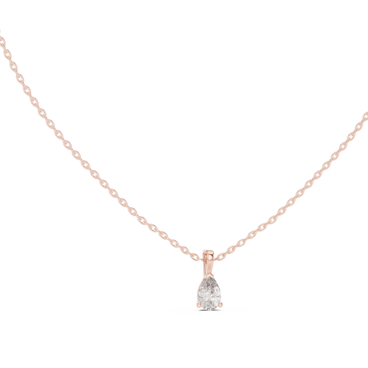 Elegant Pear Cut Labgrown Diamond Solitaire Pendant For Her In 14K Solid Yellow Gold - HIGHCARAT DIAMONDS
