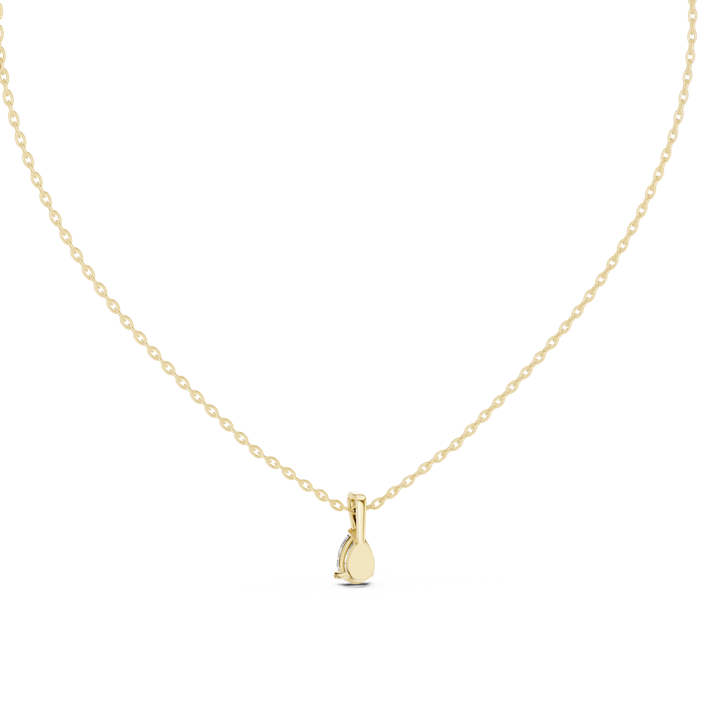 Elegant Pear Cut Labgrown Diamond Solitaire Pendant For Her In 14K Solid Yellow Gold - HIGHCARAT DIAMONDS