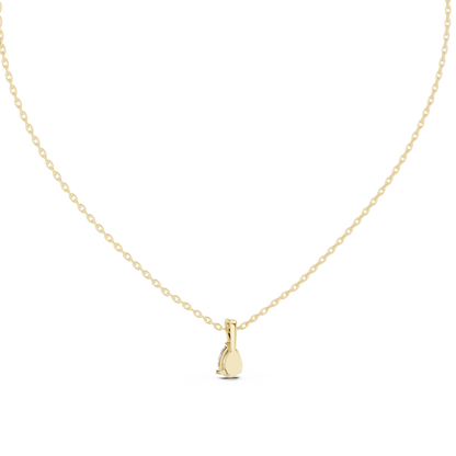 Elegant Pear Cut Labgrown Diamond Solitaire Pendant For Her In 14K Solid Yellow Gold - HIGHCARAT DIAMONDS