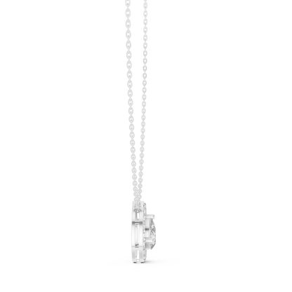 Pear & Round Shape Lab Grown Diamond White Gold Pendant For Wedding Wear - HIGHCARAT DIAMONDS