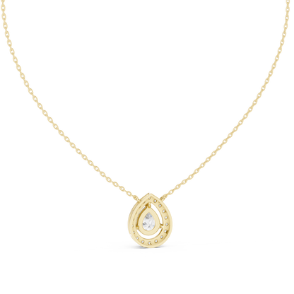 Pear & Round Shape Lab Grown Diamond White Gold Pendant For Wedding Wear - HIGHCARAT DIAMONDS