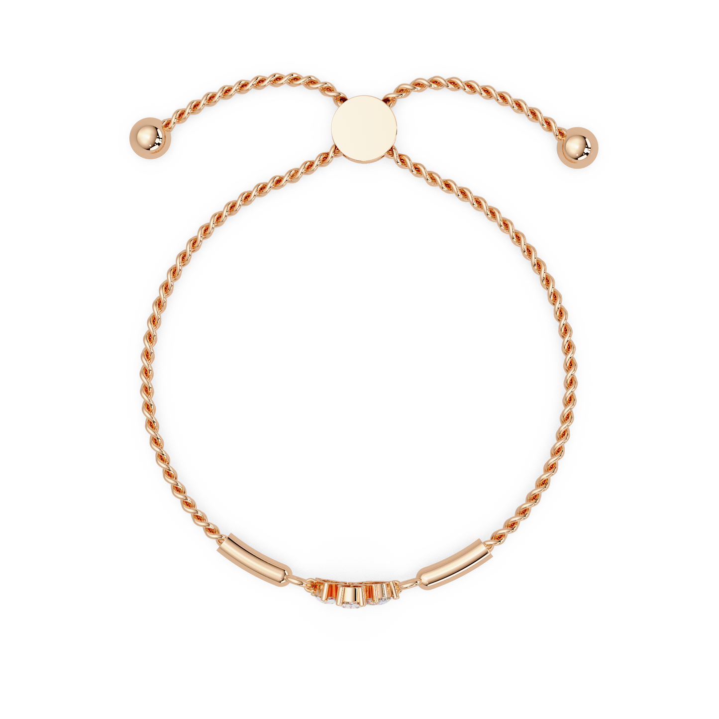 Pear & Oval Lab Grown Diamond Chain Adjustable Gold Bracelet - HIGHCARAT DIAMONDS