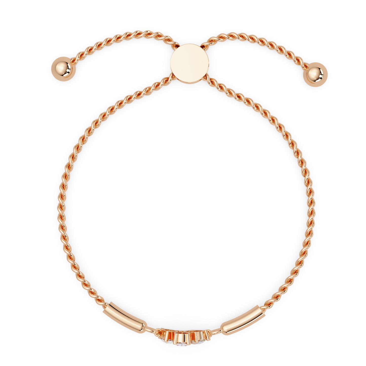 Pear & Oval Lab Grown Diamond Chain Adjustable Gold Bracelet - HIGHCARAT DIAMONDS