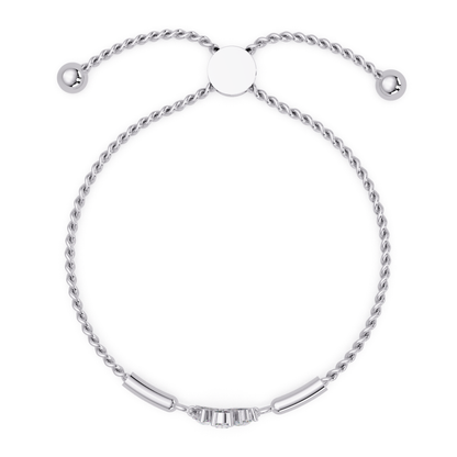 Pear & Oval Lab Grown Diamond Chain Adjustable Gold Bracelet - HIGHCARAT DIAMONDS