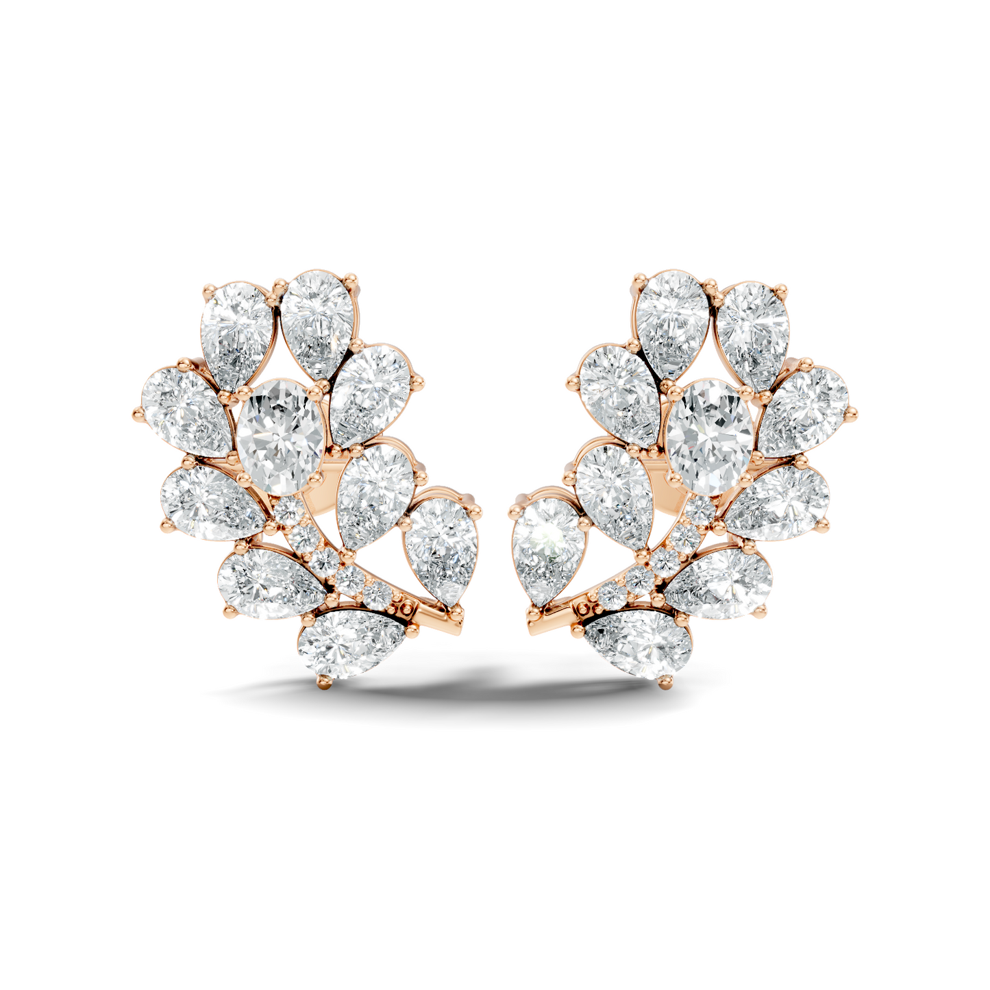 Pear,Oval, And Round Shape Natural &Lab Grown 3.53 Ct Diamond Shinny New Vintage Style Ethically Diamond Earring For Party wear - HIGHCARAT DIAMONDS