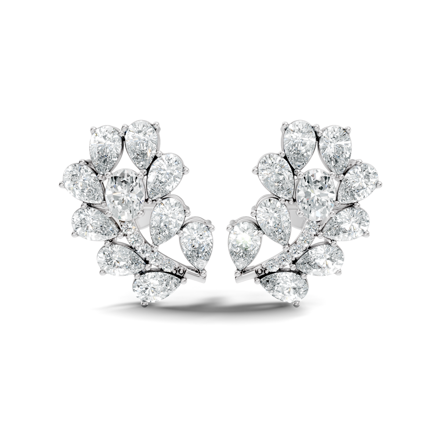Pear,Oval, And Round Shape Natural &Lab Grown 3.53 Ct Diamond Shinny New Vintage Style Ethically Diamond Earring For Party wear - HIGHCARAT DIAMONDS