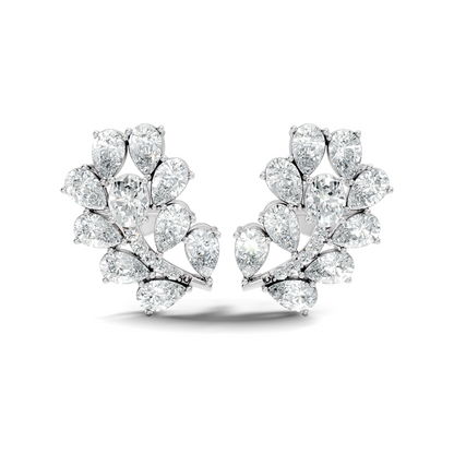 Pear,Oval, And Round Shape Natural &Lab Grown 3.53 Ct Diamond Shinny New Vintage Style Ethically Diamond Earring For Party wear - HIGHCARAT DIAMONDS