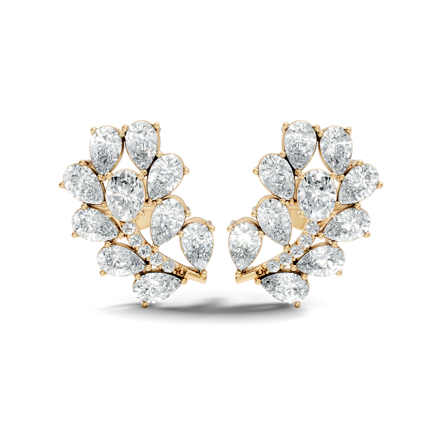 Pear,Oval, And Round Shape Natural &Lab Grown 3.53 Ct Diamond Shinny New Vintage Style Ethically Diamond Earring For Party wear - HIGHCARAT DIAMONDS