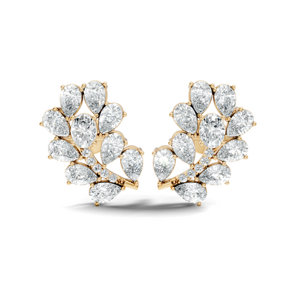 Pear,Oval, And Round Shape Natural &Lab Grown 3.53 Ct Diamond Shinny New Vintage Style Ethically Diamond Earring For Party wear - HIGHCARAT DIAMONDS