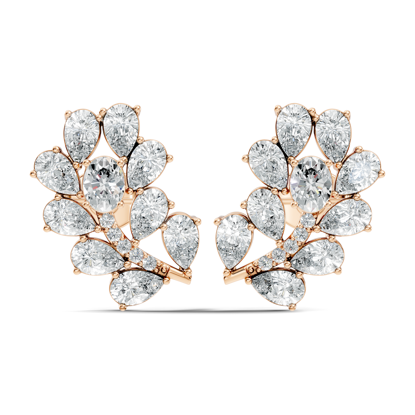 Pear,Oval, And Round Shape Natural &Lab Grown 3.53 Ct Diamond Shinny New Vintage Style Ethically Diamond Earring For Party wear - HIGHCARAT DIAMONDS