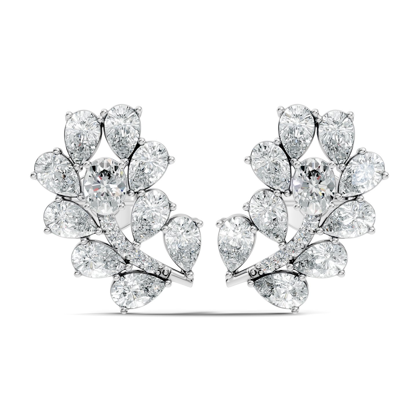 Pear,Oval, And Round Shape Natural &Lab Grown 3.53 Ct Diamond Shinny New Vintage Style Ethically Diamond Earring For Party wear - HIGHCARAT DIAMONDS