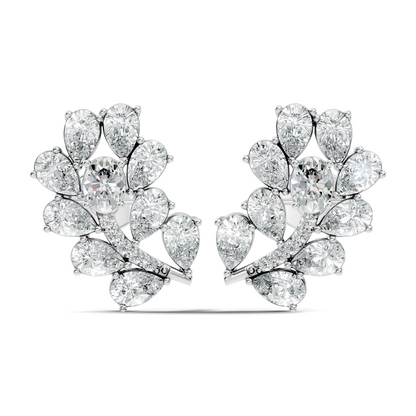 Pear,Oval, And Round Shape Natural &Lab Grown 3.53 Ct Diamond Shinny New Vintage Style Ethically Diamond Earring For Party wear - HIGHCARAT DIAMONDS