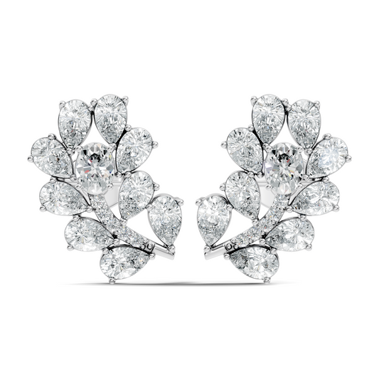 Pear,Oval, And Round Shape Natural &Lab Grown 3.53 Ct Diamond Shinny New Vintage Style Ethically Diamond Earring For Party wear - HIGHCARAT DIAMONDS