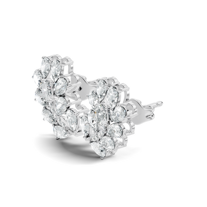 Pear,Oval, And Round Shape Natural &Lab Grown 3.53 Ct Diamond Shinny New Vintage Style Ethically Diamond Earring For Party wear - HIGHCARAT DIAMONDS