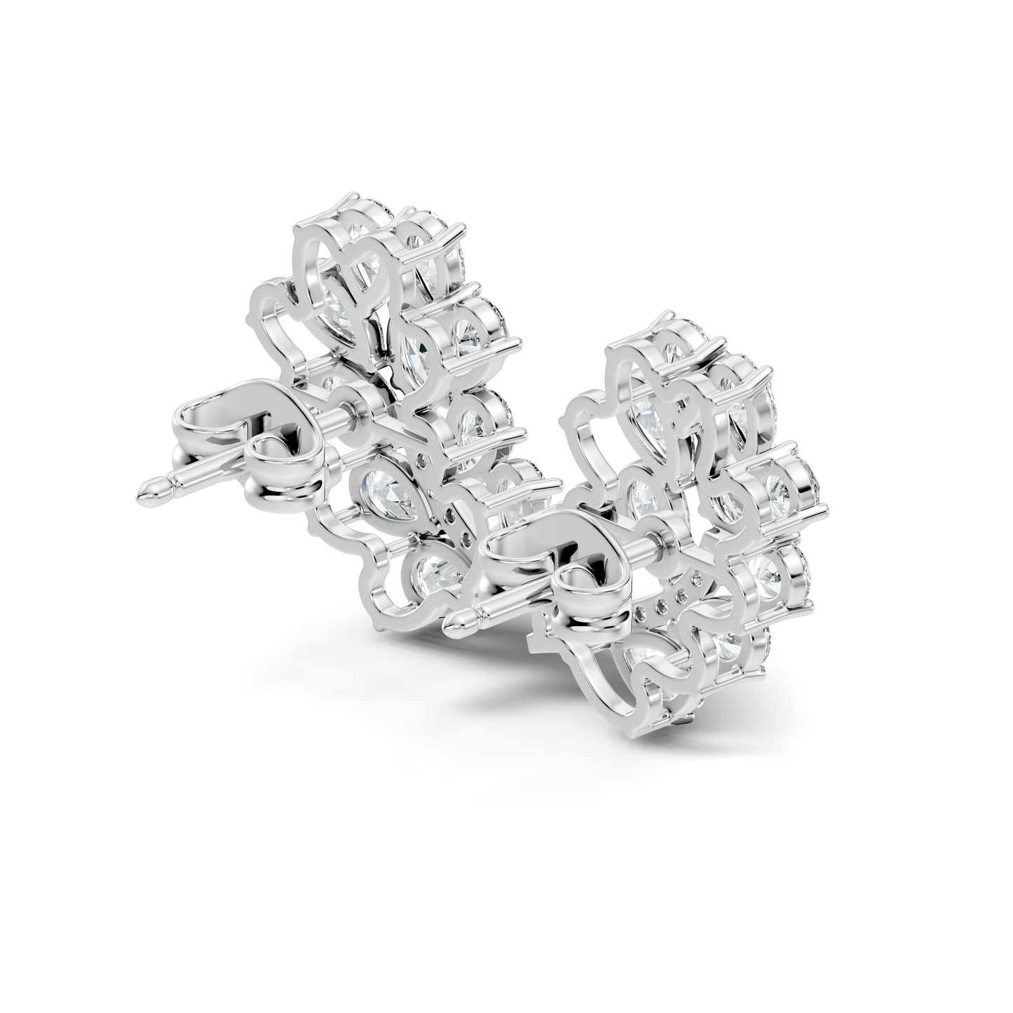 Pear,Oval, And Round Shape Natural &Lab Grown 3.53 Ct Diamond Shinny New Vintage Style Ethically Diamond Earring For Party wear - HIGHCARAT DIAMONDS