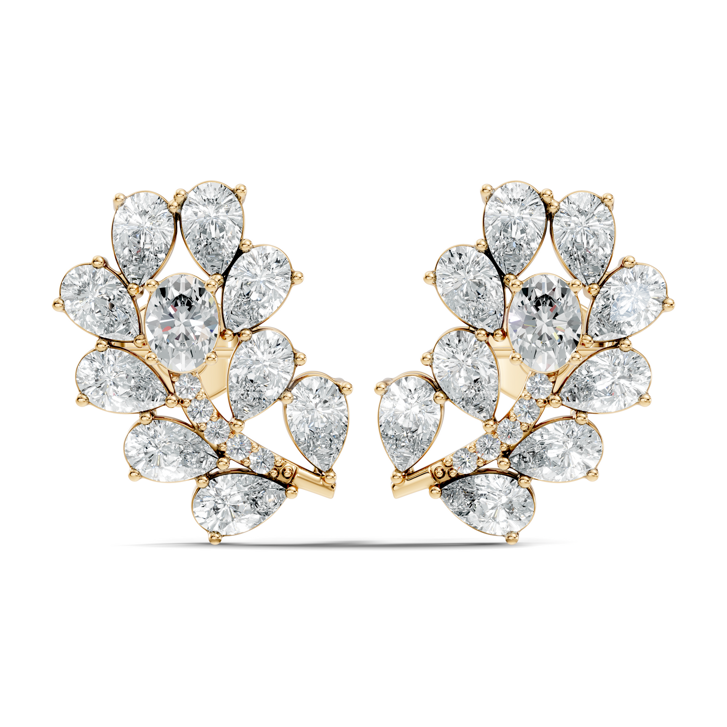 Pear,Oval, And Round Shape Natural &Lab Grown 3.53 Ct Diamond Shinny New Vintage Style Ethically Diamond Earring For Party wear - HIGHCARAT DIAMONDS
