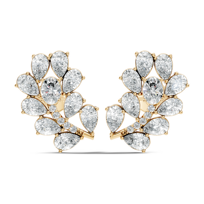 Pear,Oval, And Round Shape Natural &Lab Grown 3.53 Ct Diamond Shinny New Vintage Style Ethically Diamond Earring For Party wear - HIGHCARAT DIAMONDS