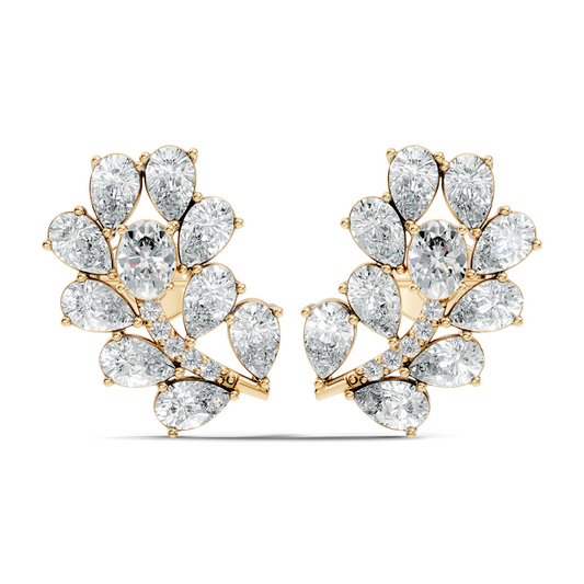 Pear,Oval, And Round Shape Natural &Lab Grown 3.53 Ct Diamond Shinny New Vintage Style Ethically Diamond Earring For Party wear - HIGHCARAT DIAMONDS