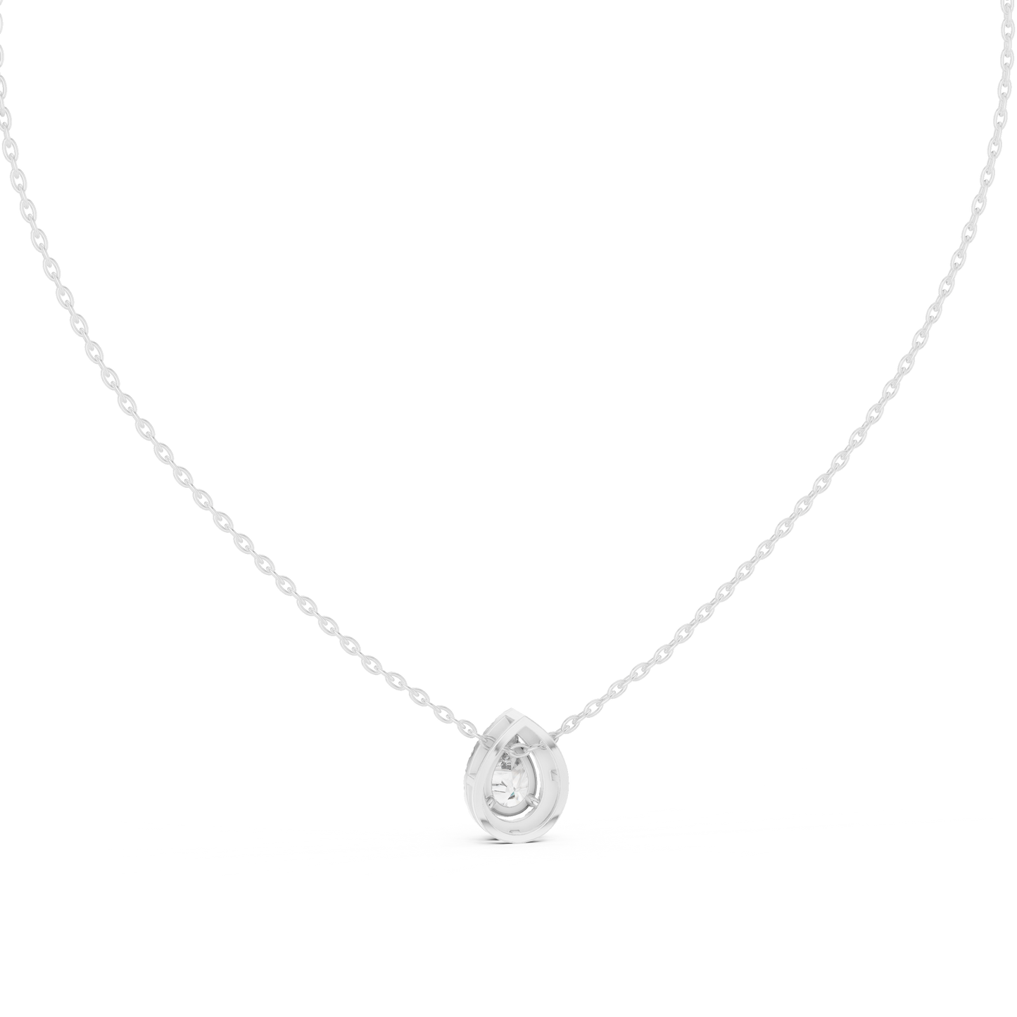 14k Solid Gold Round And Pear Shape lab grown Diamond Pendant For Wedding - HIGHCARAT DIAMONDS