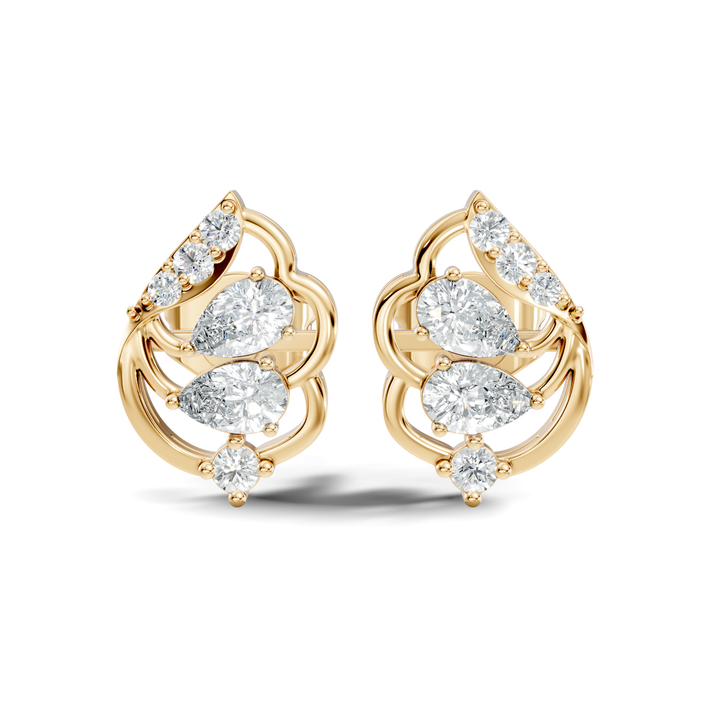 Pear, Round Shape 14k Solid Gold Natural, Lab grown Both Diamond Available Diamond Ring For Her - HIGHCARAT DIAMONDS