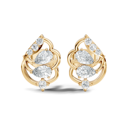 Pear, Round Shape 14k Solid Gold Natural, Lab grown Both Diamond Available Diamond Ring For Her - HIGHCARAT DIAMONDS