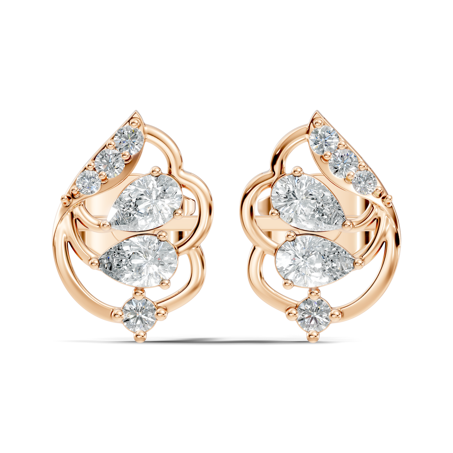 Pear, Round Shape 14k Solid Gold Natural, Lab grown Both Diamond Available Diamond Ring For Her - HIGHCARAT DIAMONDS