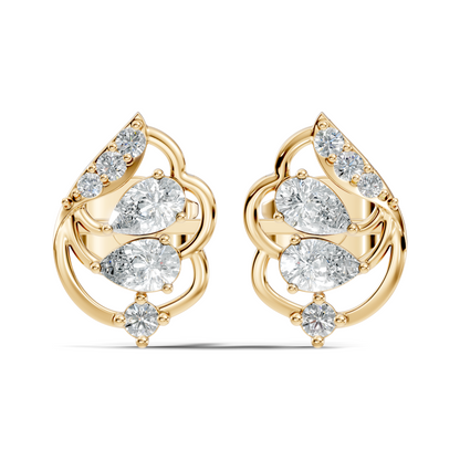 Pear, Round Shape 14k Solid Gold Natural, Lab grown Both Diamond Available Diamond Ring For Her - HIGHCARAT DIAMONDS