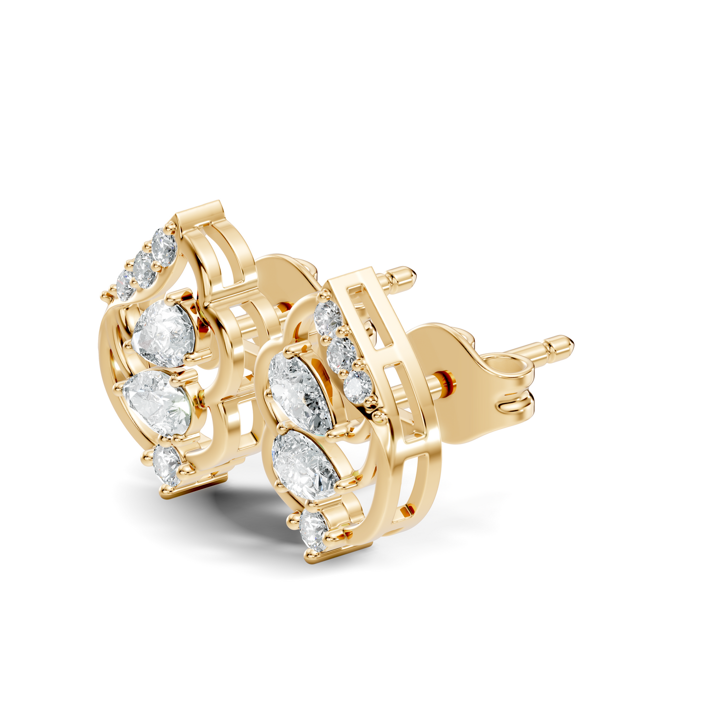 Pear, Round Shape 14k Solid Gold Natural, Lab grown Both Diamond Available Diamond Ring For Her - HIGHCARAT DIAMONDS