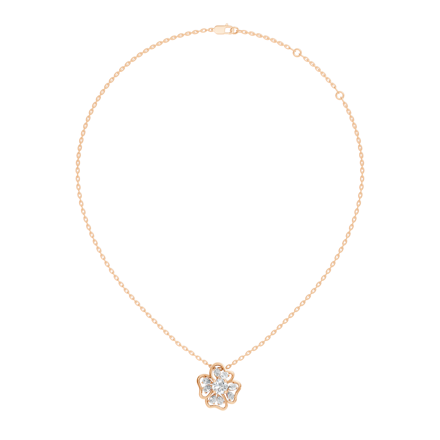 Elegant 1.52 CT Pear Cut Lab-Grown Diamond Pendant in Round Rose Gold Perfect Gift for Her - HIGHCARAT DIAMONDS