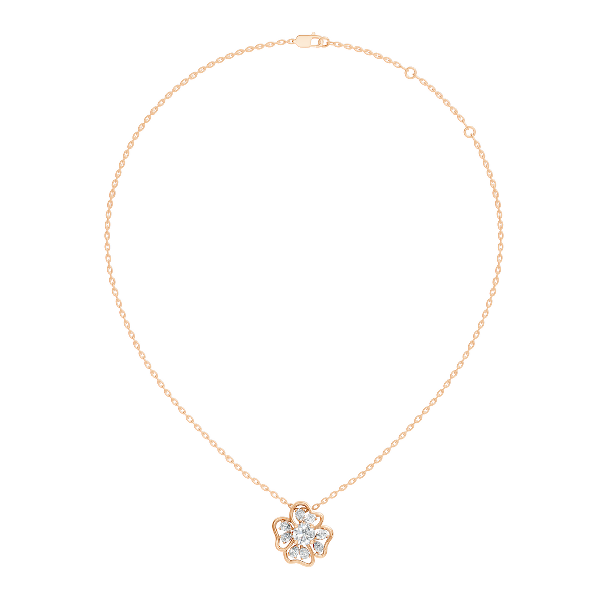 Elegant 1.52 CT Pear Cut Lab-Grown Diamond Pendant in Round Rose Gold Perfect Gift for Her - HIGHCARAT DIAMONDS