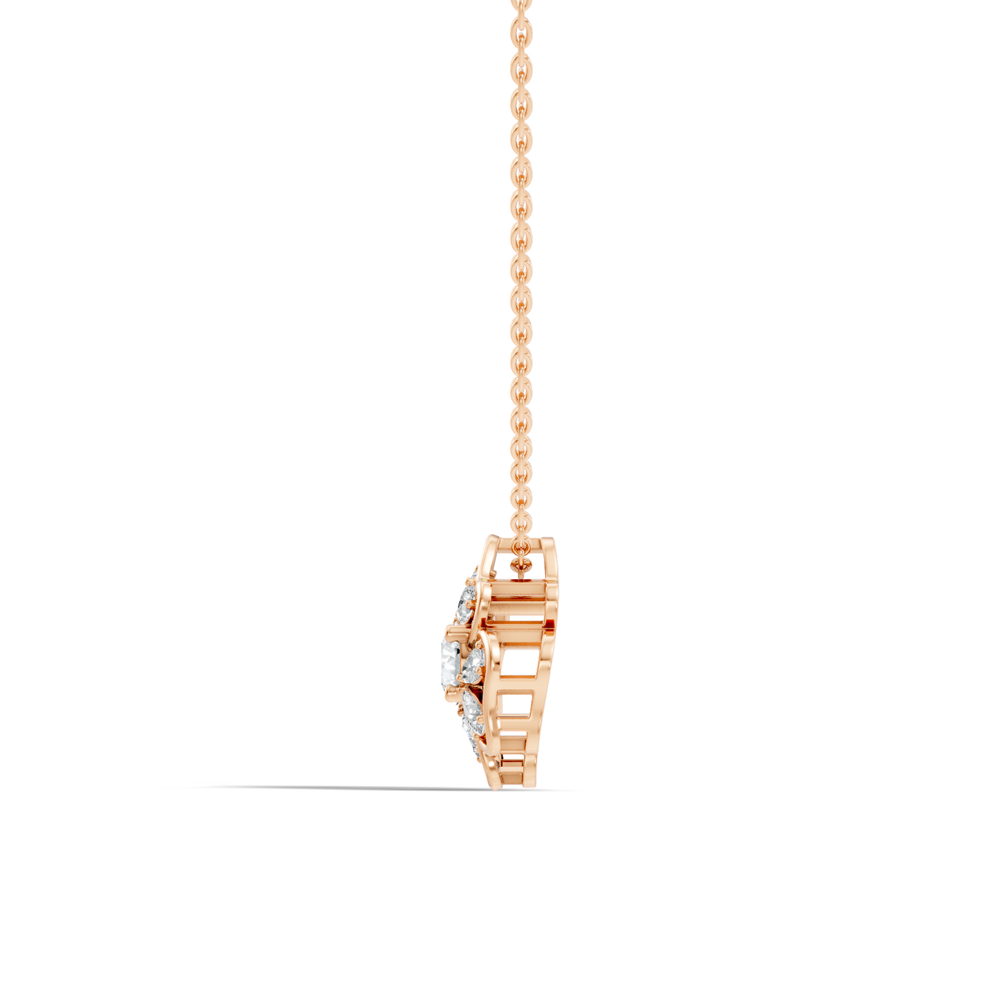 Elegant 1.52 CT Pear Cut Lab-Grown Diamond Pendant in Round Rose Gold Perfect Gift for Her - HIGHCARAT DIAMONDS