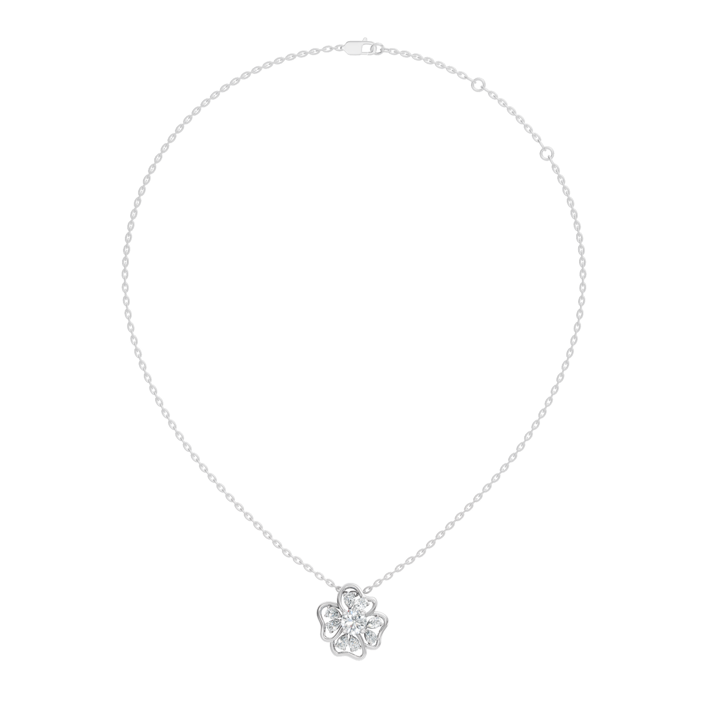 Elegant 1.52 CT Pear Cut Lab-Grown Diamond Pendant in Round Rose Gold Perfect Gift for Her - HIGHCARAT DIAMONDS