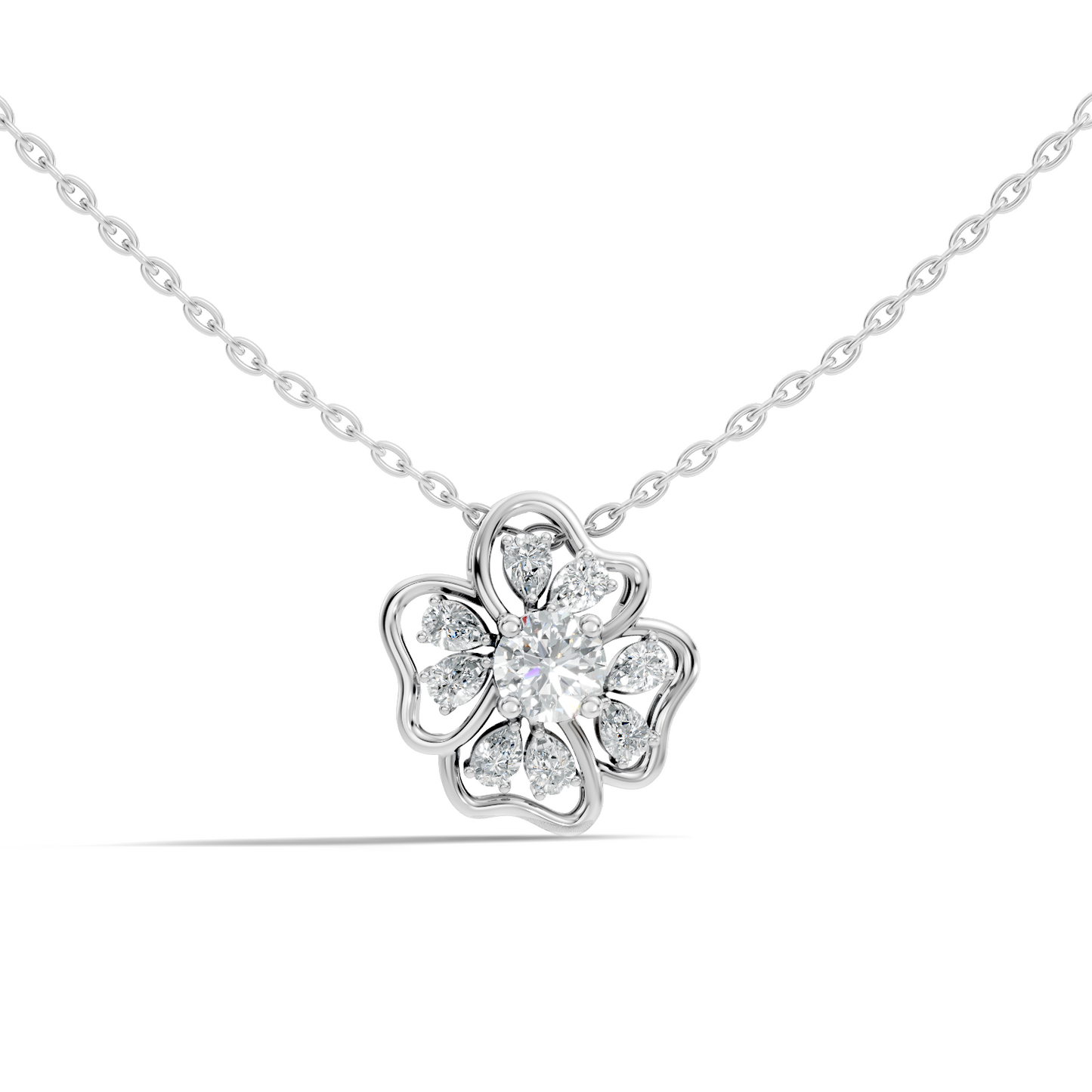 Elegant 1.52 CT Pear Cut Lab-Grown Diamond Pendant in Round Rose Gold Perfect Gift for Her - HIGHCARAT DIAMONDS