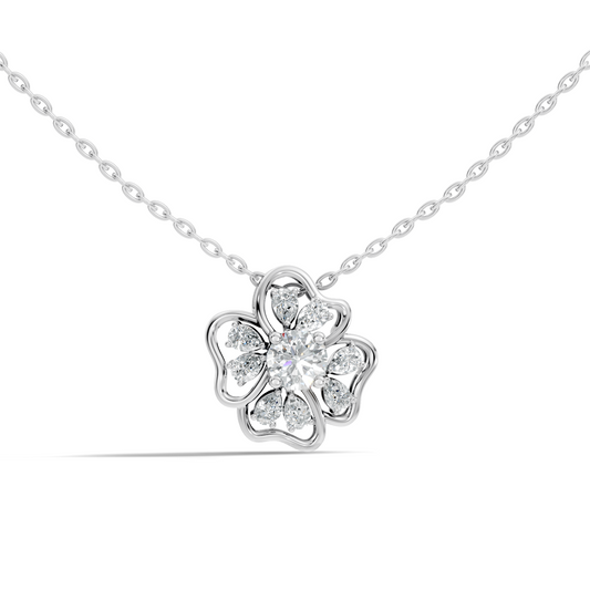 Elegant 1.52 CT Pear Cut Lab-Grown Diamond Pendant in Round Rose Gold Perfect Gift for Her - HIGHCARAT DIAMONDS