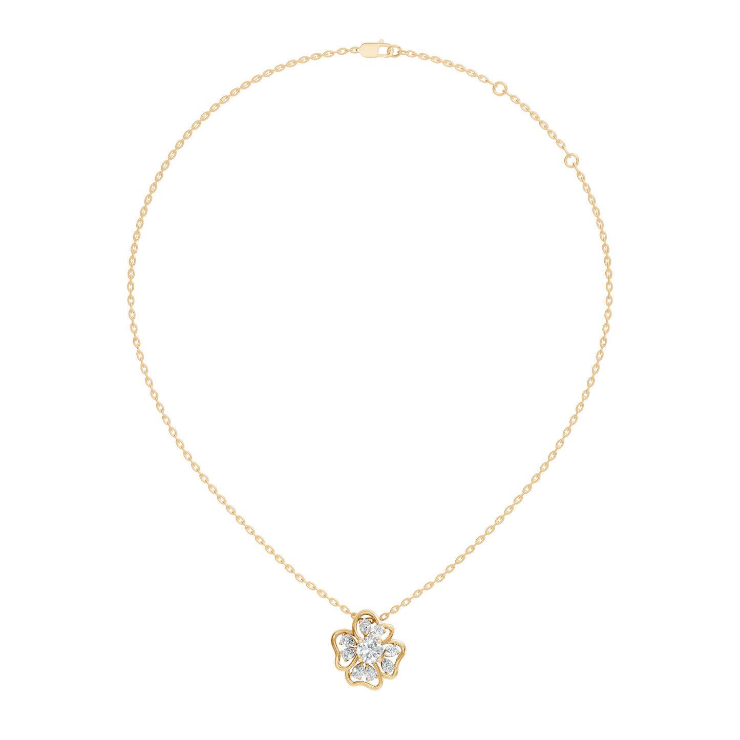 Elegant 1.52 CT Pear Cut Lab-Grown Diamond Pendant in Round Rose Gold Perfect Gift for Her - HIGHCARAT DIAMONDS