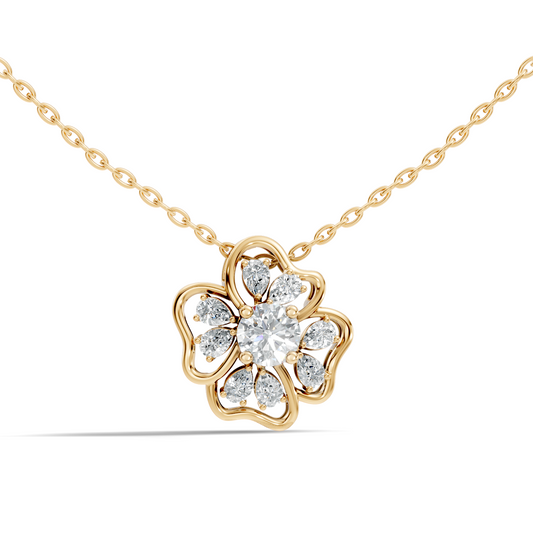 Elegant 1.52 CT Pear Cut Lab-Grown Diamond Pendant in Round Rose Gold Perfect Gift for Her - HIGHCARAT DIAMONDS