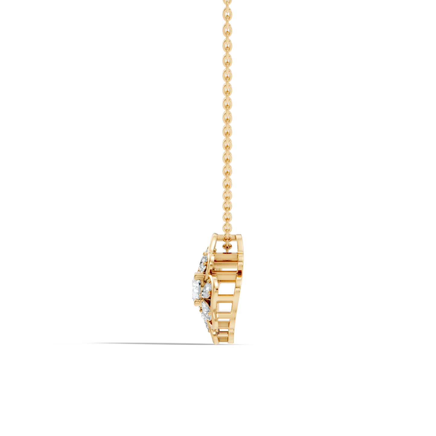 Elegant 1.52 CT Pear Cut Lab-Grown Diamond Pendant in Round Rose Gold Perfect Gift for Her - HIGHCARAT DIAMONDS
