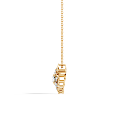 Elegant 1.52 CT Pear Cut Lab-Grown Diamond Pendant in Round Rose Gold Perfect Gift for Her - HIGHCARAT DIAMONDS