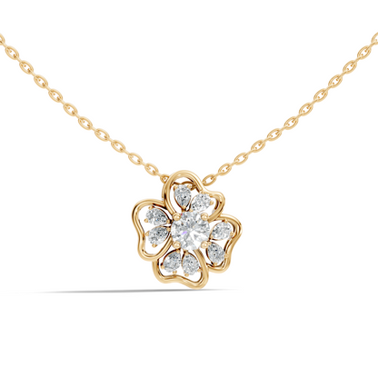 Elegant 1.52 CT Pear Cut Lab-Grown Diamond Pendant in Round Rose Gold Perfect Gift for Her - HIGHCARAT DIAMONDS