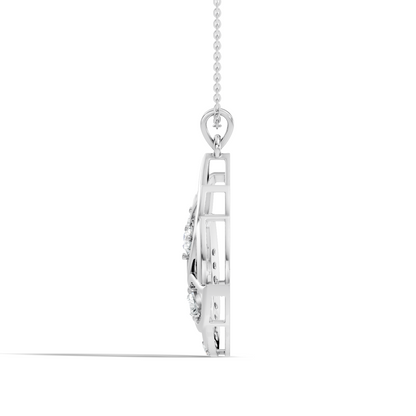 Lab grown diamond flower necklace with abstract petal detailing