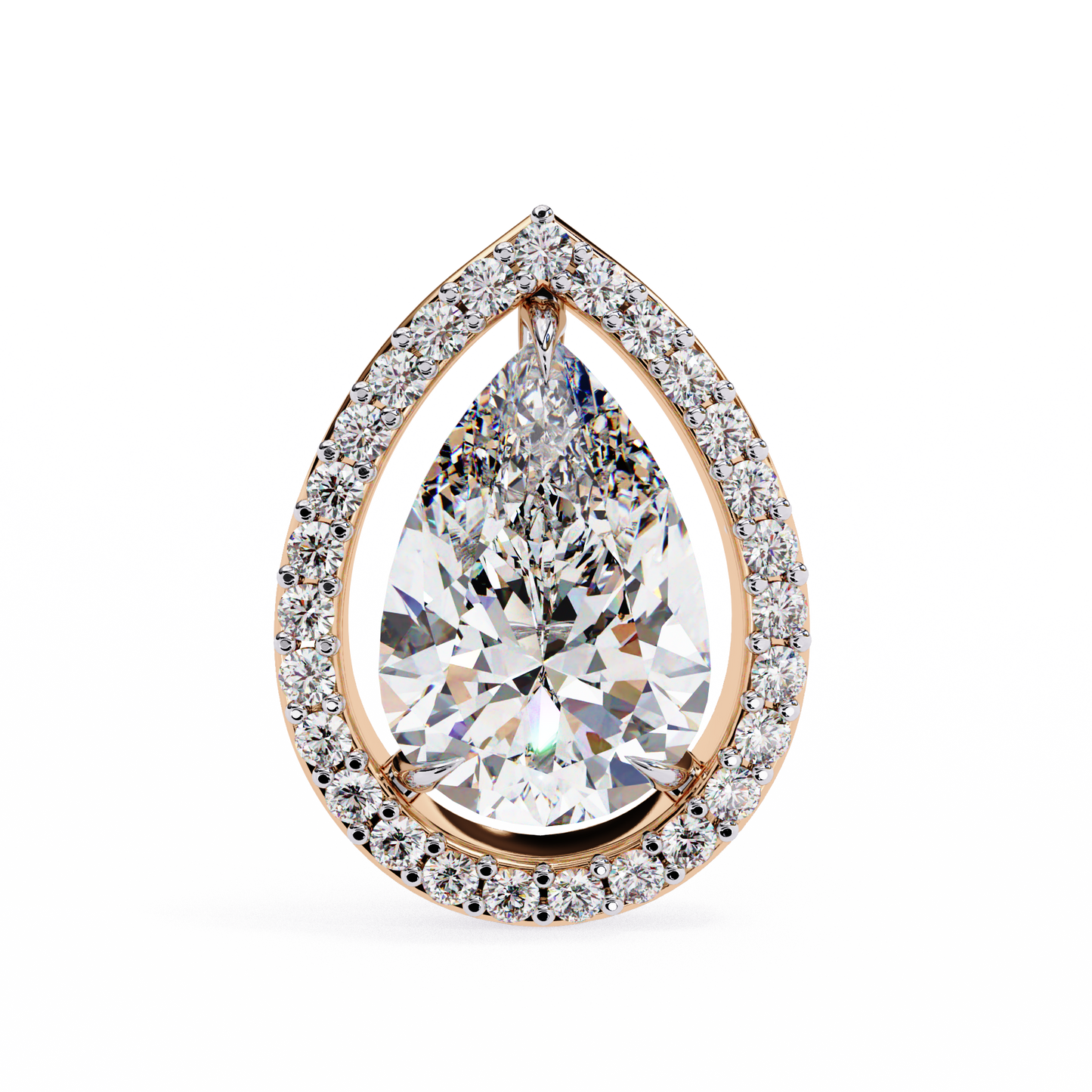 Pear And Round Cut Top Grade Lab Grown Diamond Elegant Antique Vintage Minimal Stud Earring For Women's - HIGHCARAT DIAMONDS