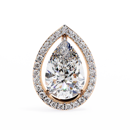 Pear And Round Cut Top Grade Lab Grown Diamond Elegant Antique Vintage Minimal Stud Earring For Women's - HIGHCARAT DIAMONDS
