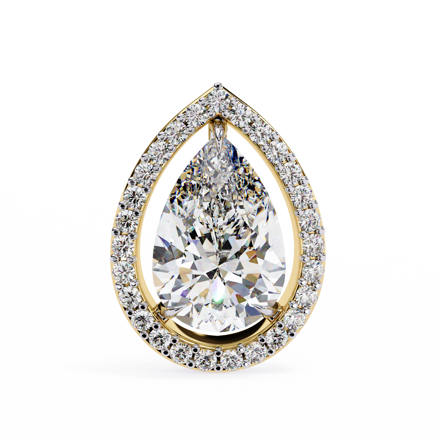 Pear And Round Cut Top Grade Lab Grown Diamond Elegant Antique Vintage Minimal Stud Earring For Women's - HIGHCARAT DIAMONDS