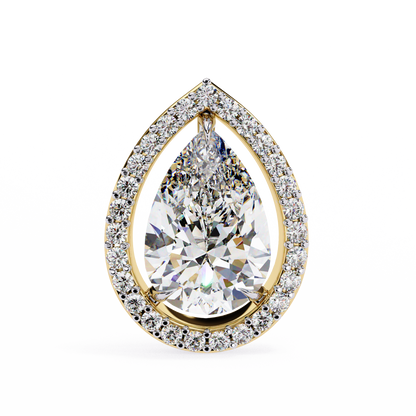 Pear And Round Cut Top Grade Lab Grown Diamond Elegant Antique Vintage Minimal Stud Earring For Women's - HIGHCARAT DIAMONDS