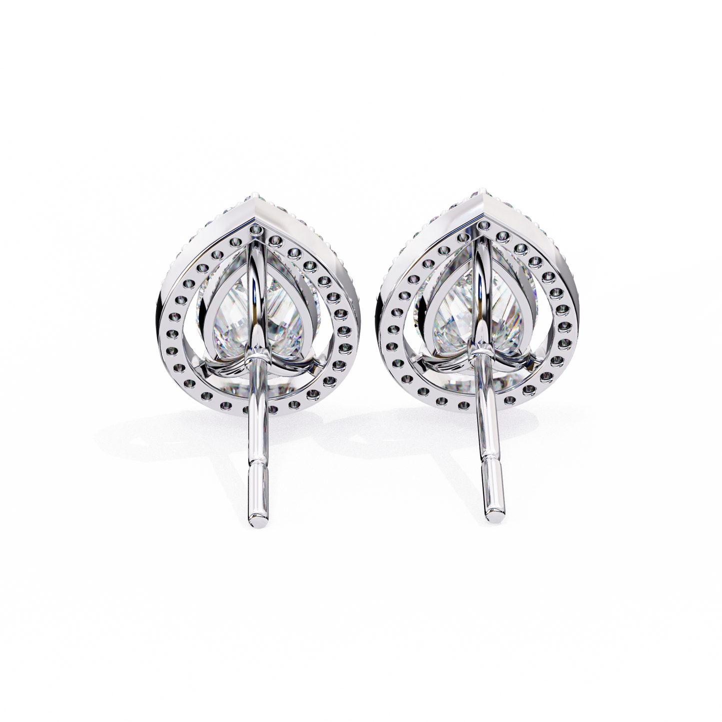 Pear And Round Cut Top Grade Lab Grown Diamond Elegant Antique Vintage Minimal Stud Earring For Women's - HIGHCARAT DIAMONDS