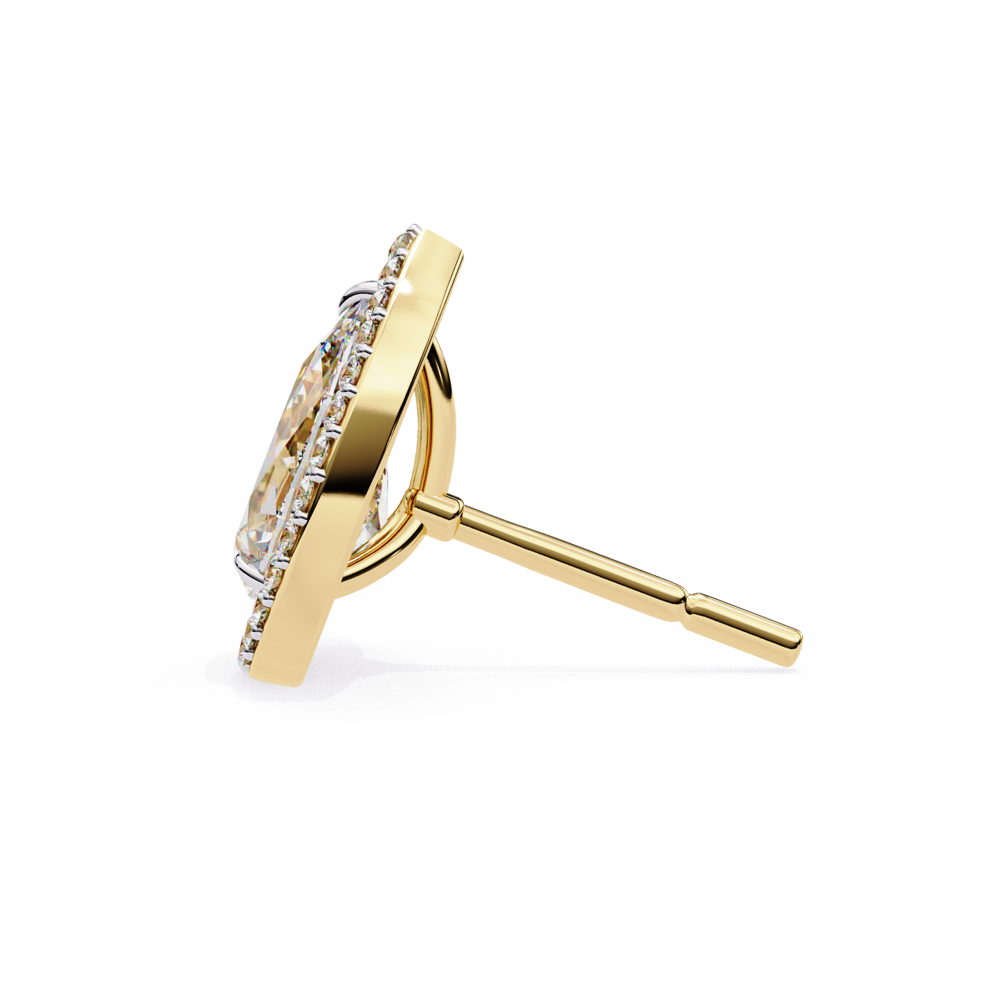 Pear And Round Cut Top Grade Lab Grown Diamond Elegant Antique Vintage Minimal Stud Earring For Women's - HIGHCARAT DIAMONDS